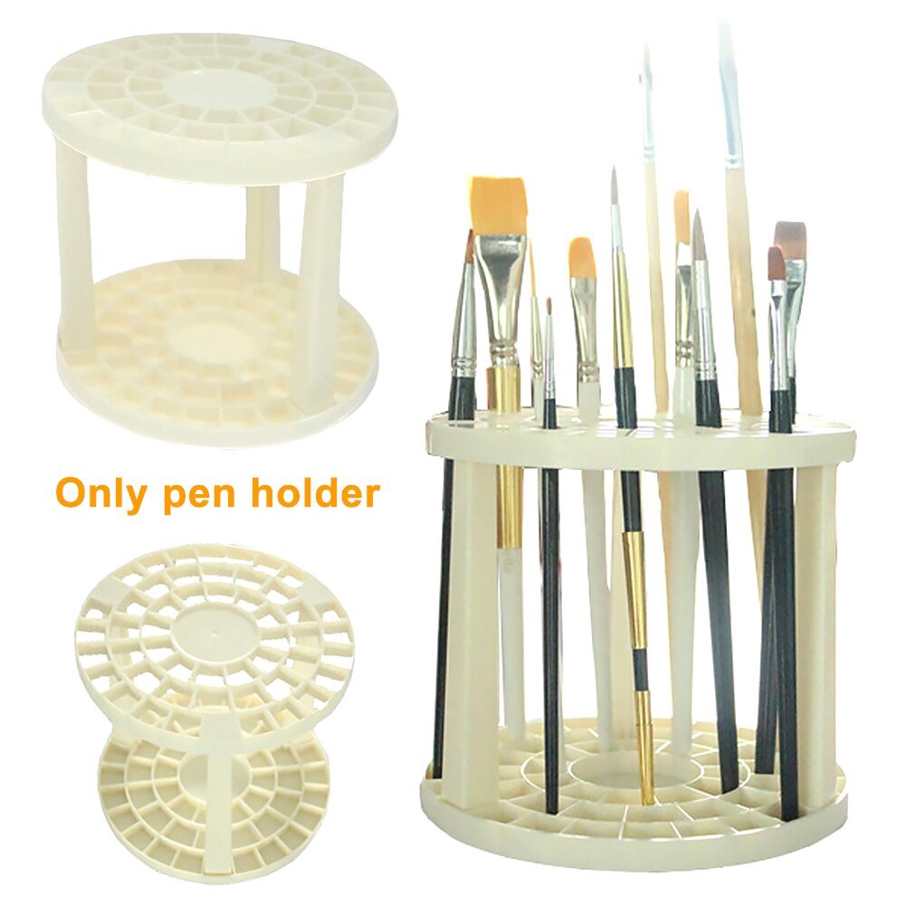 Round Pencil Home Stationary Artist Pen Stand Office Drawing Multi Hole Makeup Brushes Solid Portable School Paint Brush Holder
