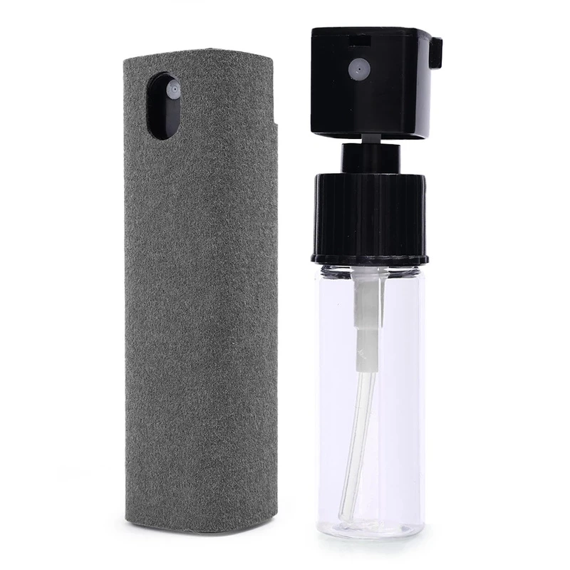 Limpiador de pantalla de microfibra 2 en 1, botella pulverizadora para teléfono móvil, Ipad, ordenador, paño de microfibra, toallitas para limpieza de gafas de Iphone