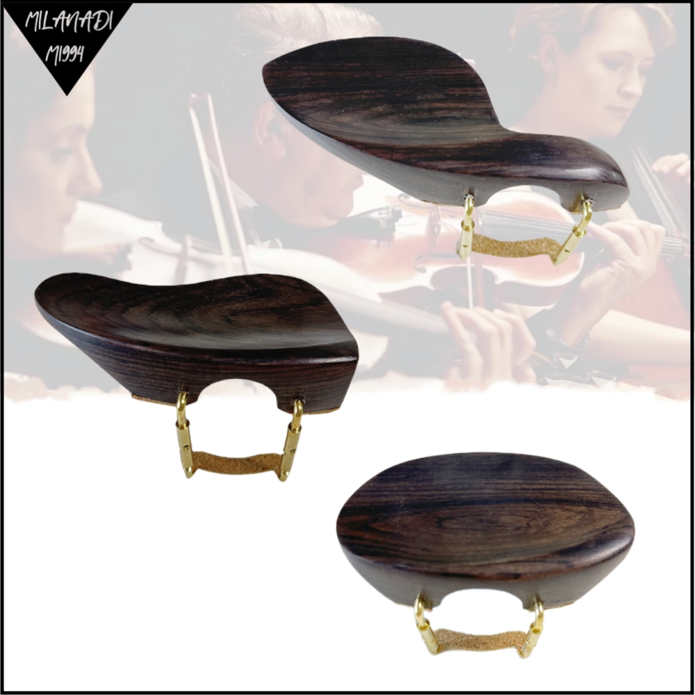 4/4 Violin Chinrest/Chin Rest With Clamp Screw Bracket Cork,Ebony Jujube Wood,Fiddle Parts Violin Accessories