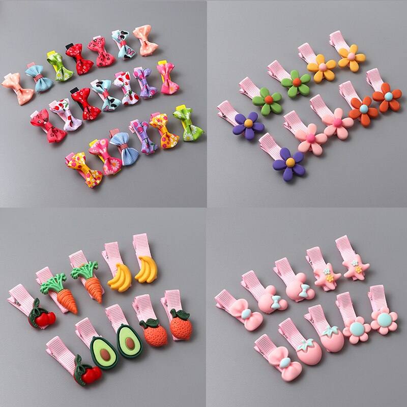 10/20 stück Haar Clip einstellen Nette Haar Zubehör Mädchen Haar Bands Bogen Obst Blume Ebene Haarnadeln headwear Nette Haar zubehör