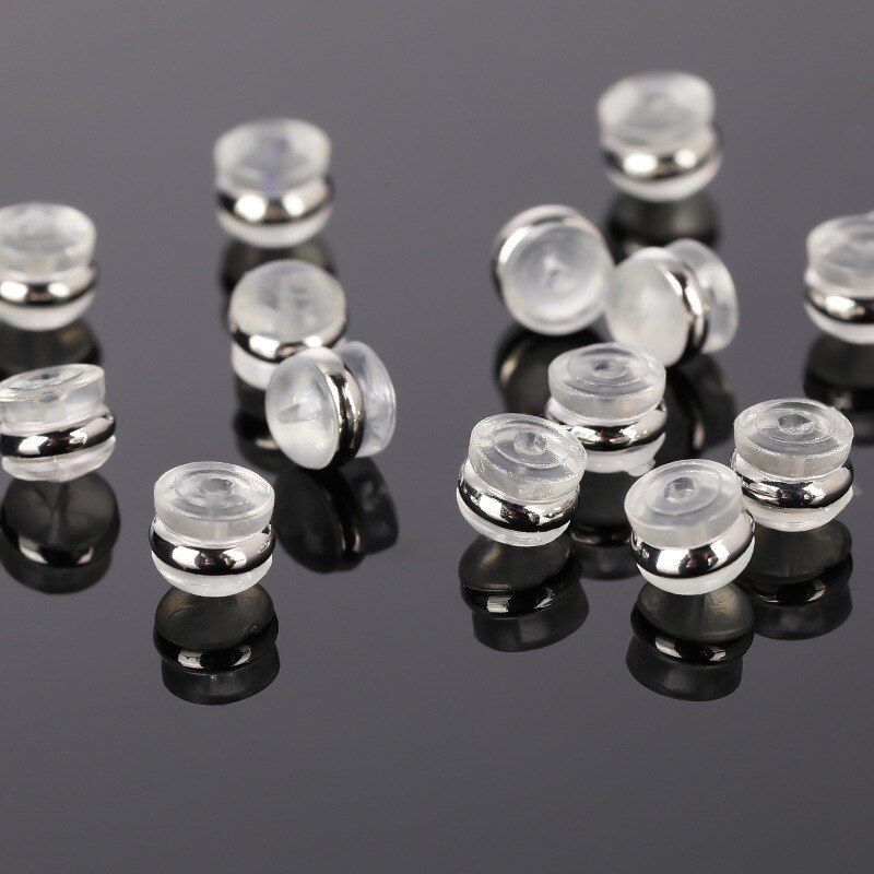 50 Stuks Zachte Siliconen Rubber Ear Terug Stoppers Siliconen Gecoat Hamburger Oordoppen Voor Sieraden Maken Diy Earring Accessoires: 03