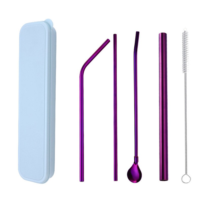 Rvs Rietjes Lange Rvs Metalen Rietjes Met Cleaning Borstels Set Recycle #2U26: G