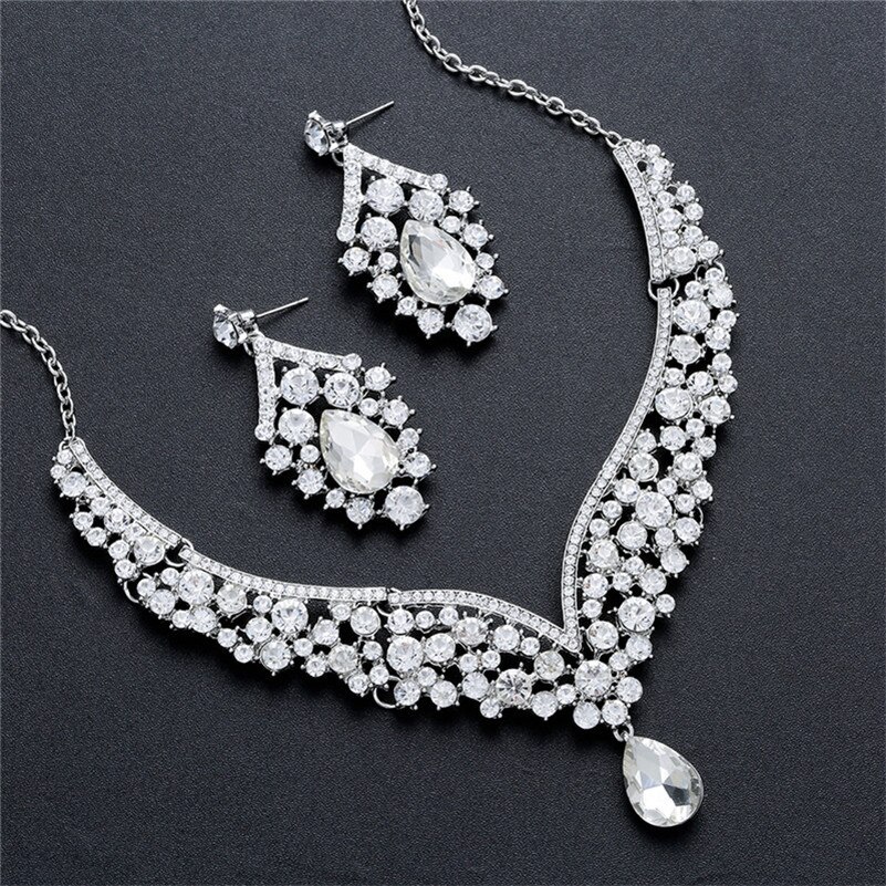 CC Jewelry Set Necklaces Earrings Luxury Wedding Accessories For Women Bridal Shine Cubic Zircon Party Fine Jewelry D022