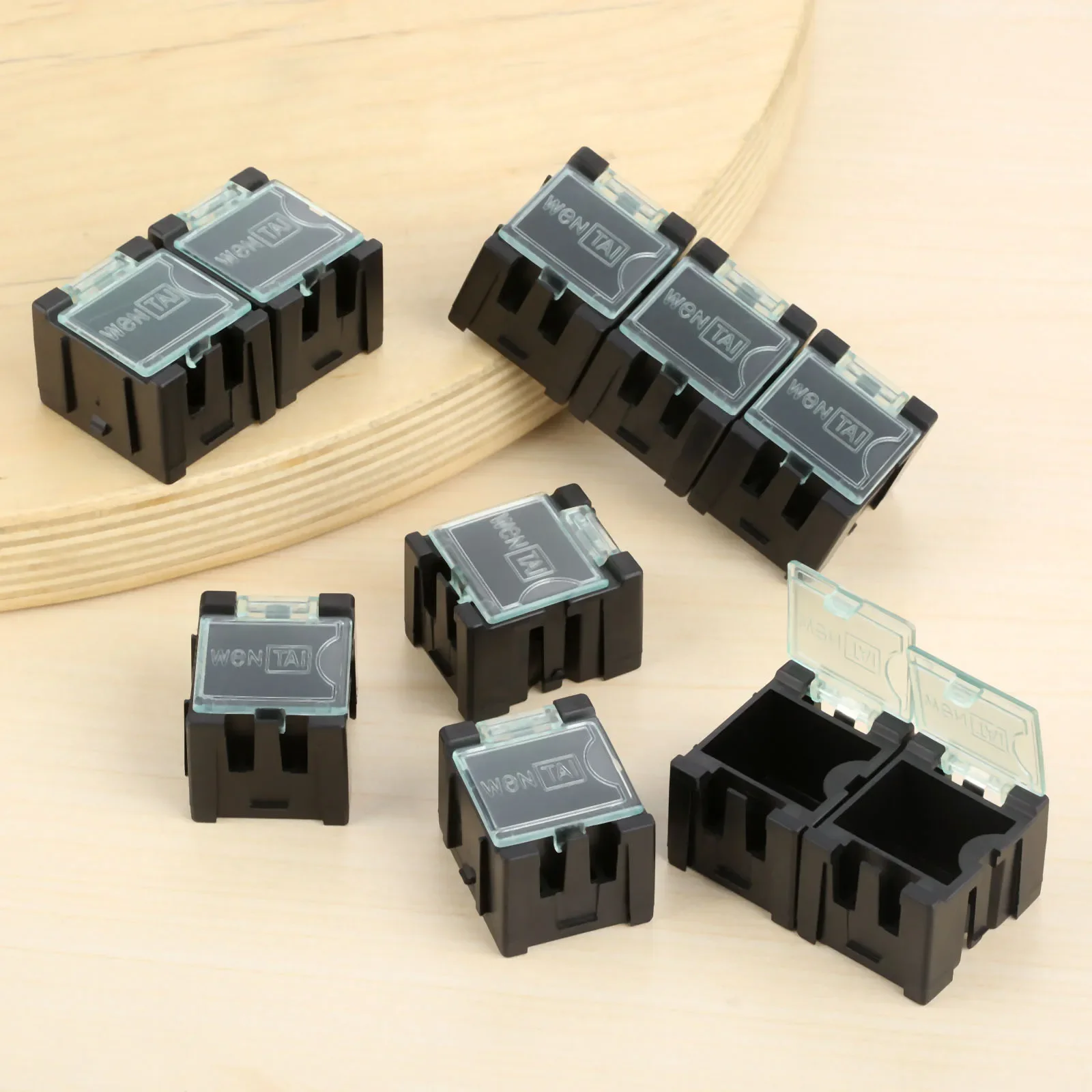 10Pcs Anti-static Components Boxes Parts Case ESD Storage Tool Box Mini Electronic Component SMT SMD Kit Assembly 25*21.5*31.5mm