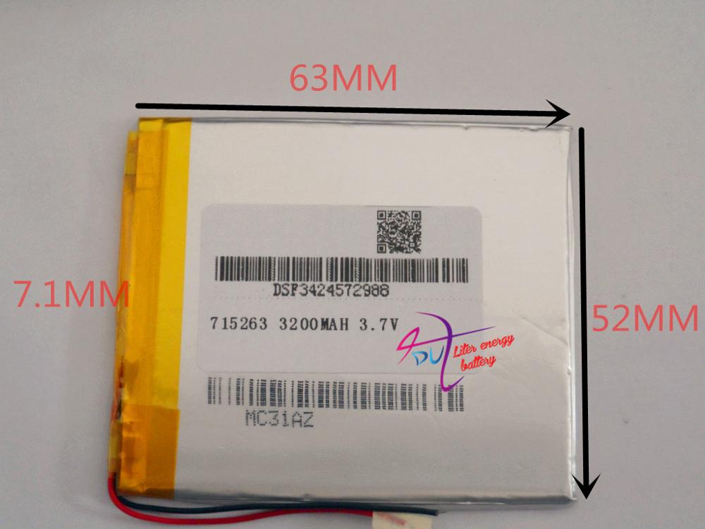 tablet battery Size 715263 3.7V 3200mah tablet battery with Protection Board For PDA Tablet PCs Digital Products