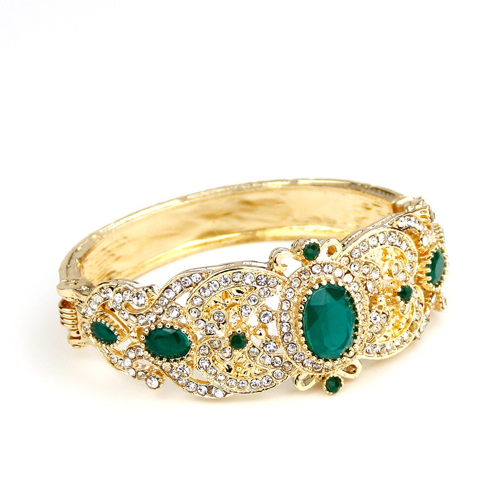 Sunspicems Goud Kleur Marokko Algerije Manchet Armband Armband Voor Vrouwen Volledige Crystal Afrika Etnische Bruiloft Sieraden Bruids