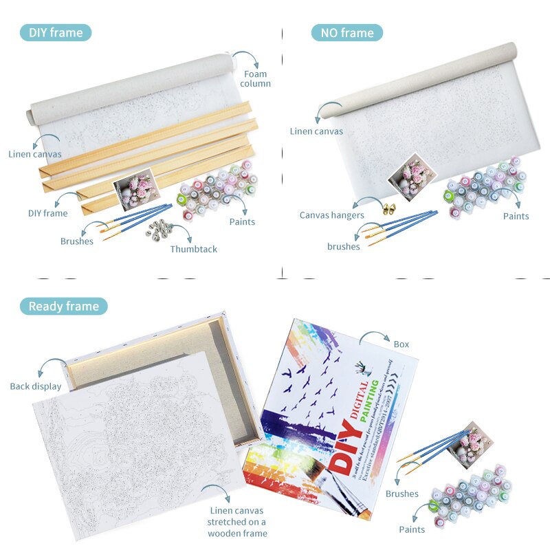 GATYZTORY DIY HandPainted Oil Painting Paint By Numbers For Adults Children Abstract Picture Colouring Home Decor