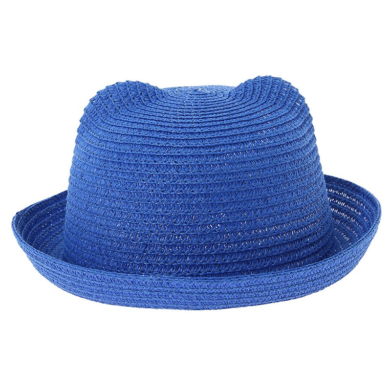 Sombrero para el sol para niños y niñas, sombrero de paja para bebés y niños, sombrero para la playa con orejas de Panamá, bonito, primavera y verano: 4