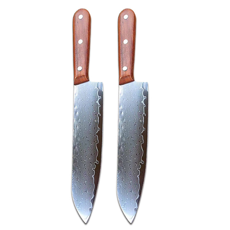 Cuchilla de cocina de acero damasco de 67 capas, cuchillo de Chef japonés, cuchillo Santoku para cortar, cuchillo para Sushi, herramientas de cocina profesionales: green