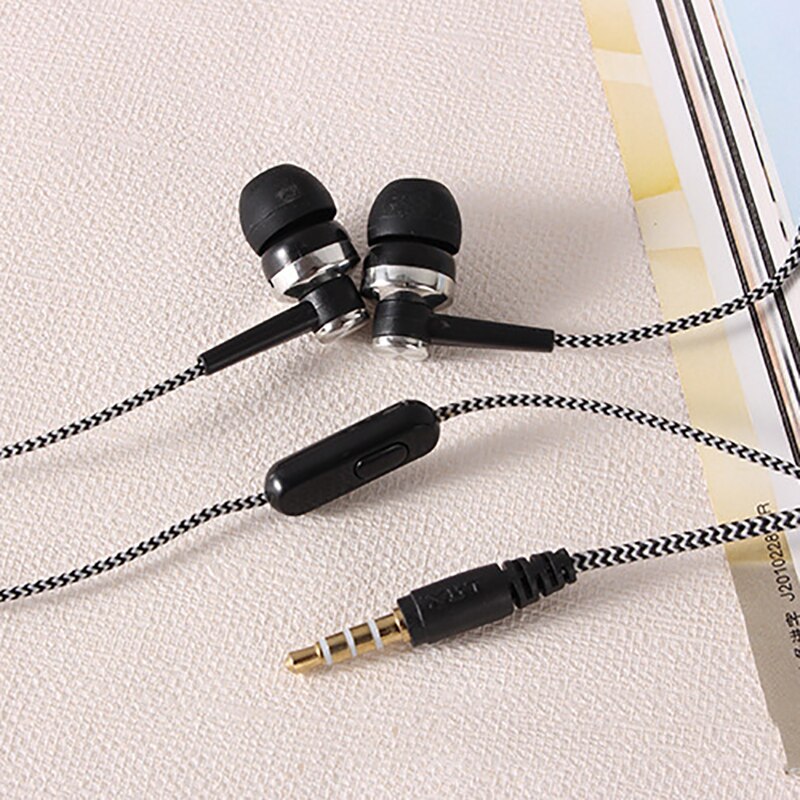 Mobiele Telefoon Met Tarwe Draad Oortelefoon In-Ear Gevlochten Bedrading Cord Universele Muziek Subwoofer Hoofdtelefoon Voor Xiaomi Huawei Samsung