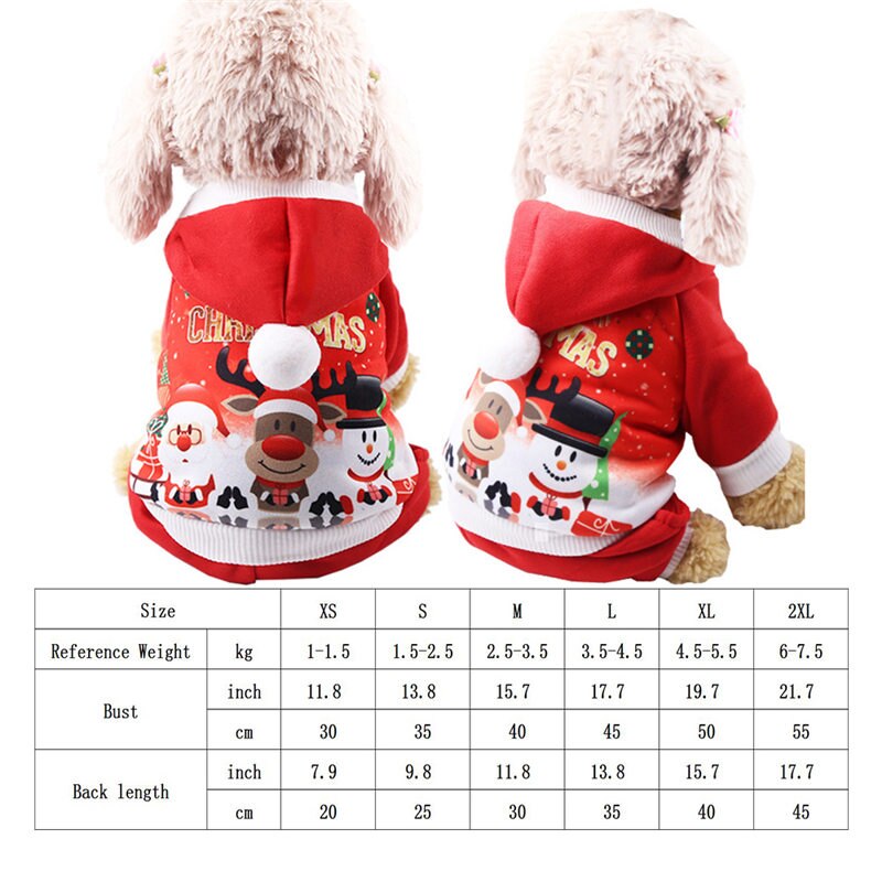 Jul hundkläder vint kappa kläder tomte dräkt husdjur hund julkläder söt valp outfit för hund xs-xxl  u3