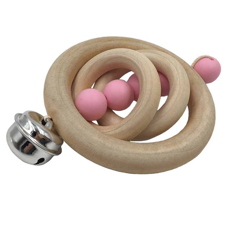 Baby Speelgoed Rammelaars Voor Pasgeborenen Bed Bel Houten Ring 0-12 Maanden Beuken 1Pcs Hout Bijtring Educatief Speelgoed voor Childrens
