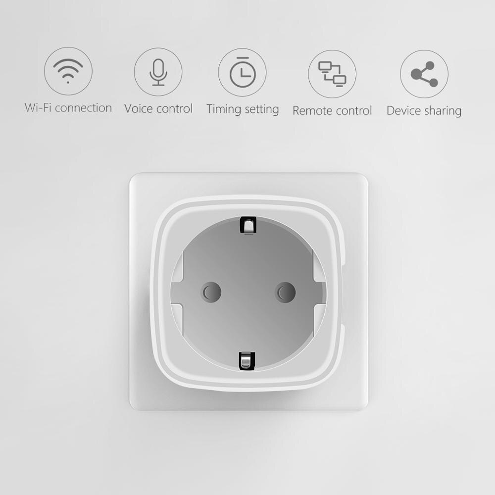 Smart Power Socket For Home Tuya Smart Life Adapter Remote Control EU Power Voice Control