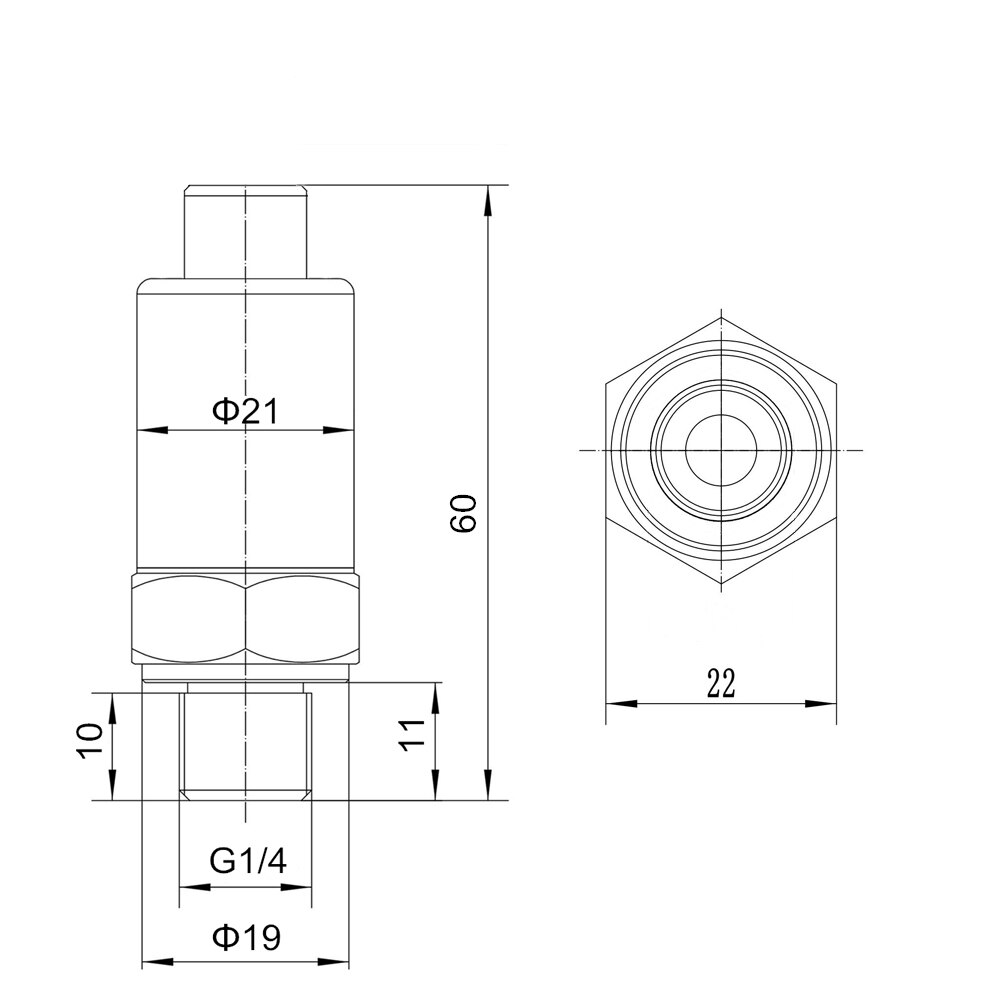 water oil fuel gas air pressure sensor G1/4 12-36V 4-20mA M12 0-600bar optional stainless steel pressure transducer transmitter