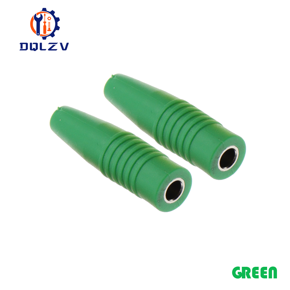4mm bananenstecker, isolierte buchsen, lötanschluss, messing: Grün / 10-19 stck.