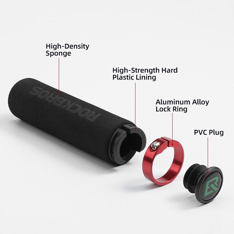 ROCKBROS-empuñaduras de silicona para manillar de bicicleta, empuñaduras suaves antideslizantes y absorbentes de golpes, ultraligeras