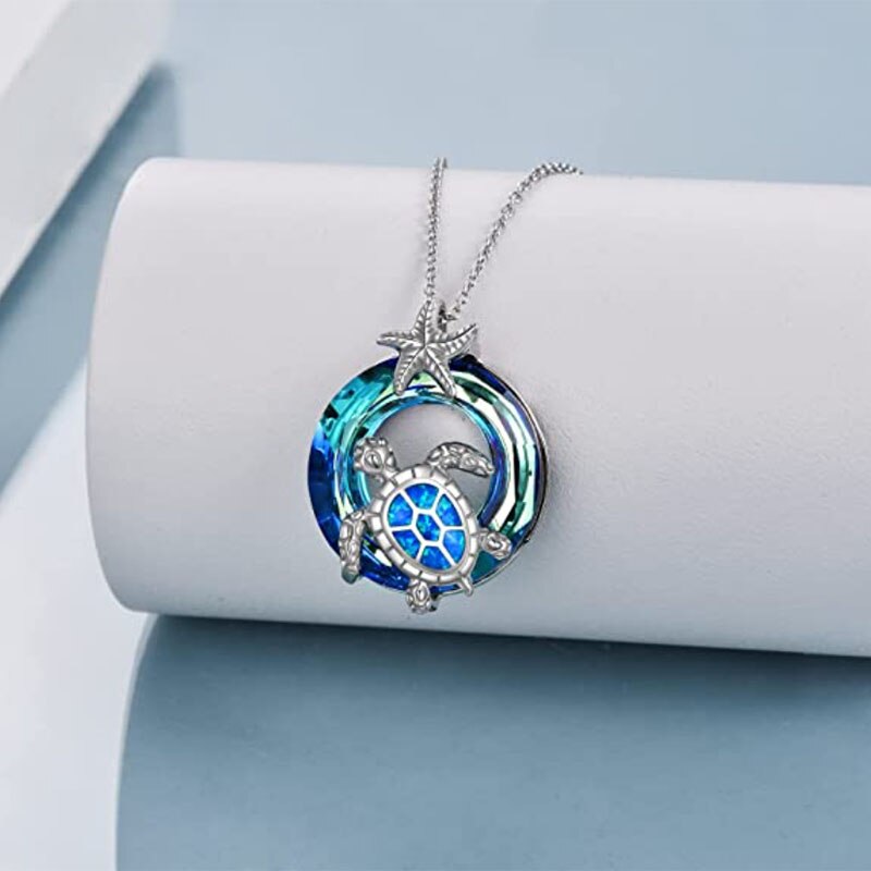 Ketting Sieraden Ronde Crystal Schildpad Kettingen Schildpad Oceaan Hanger Sieraden Voor Vrouwen Meisje Mom Vrouw