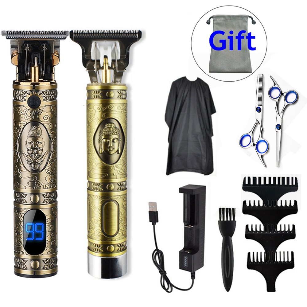 Close-Snijden Digitale Kapper Elektrische Tondeuse Professionele Kapper Mannen Tondeuse 0Mm T-Blade Baard tondeuse