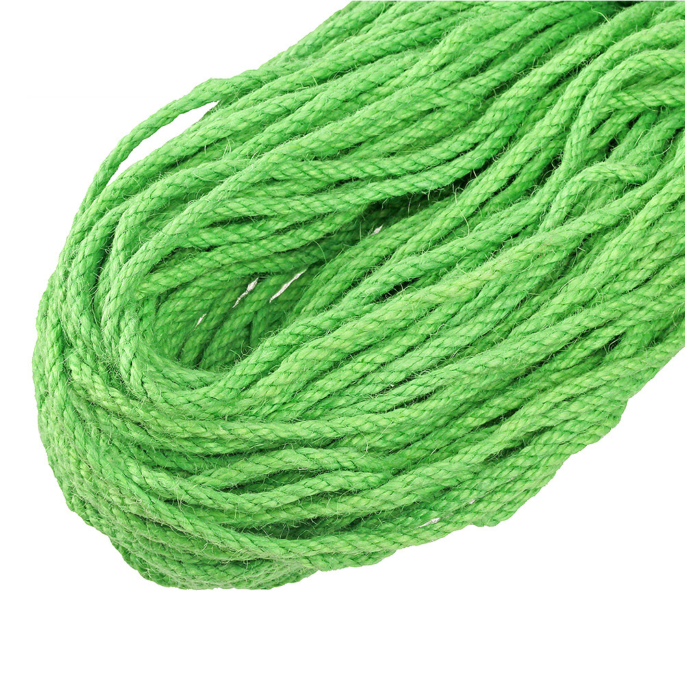 Cuerda de yute Natural de 5mm, cuerda de hilo colorida, cuerdas retorcidas de cáñamo, cuerda de macramé para rascar mascotas, decoración artesanal hecha a mano, 10 yardas