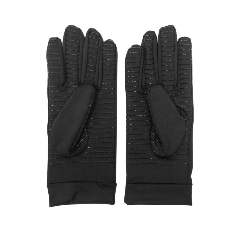 1 paar rutschfeste arthritis-kompressionshandschuhe, schwarze vollfingerhandschuhe, kupfer, zur linderung von arthritis: M