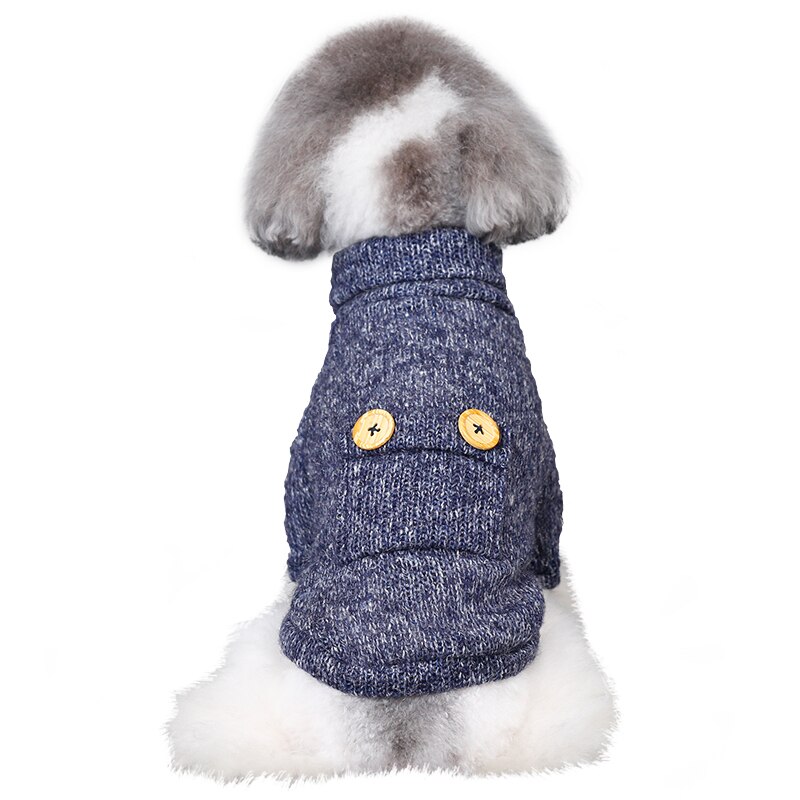 HOOPET Pet Dog Cat Clothes Small Button Bright Silk Turtleneckm Two Feet Warm Out Sweater Spring and Autumn Clothing