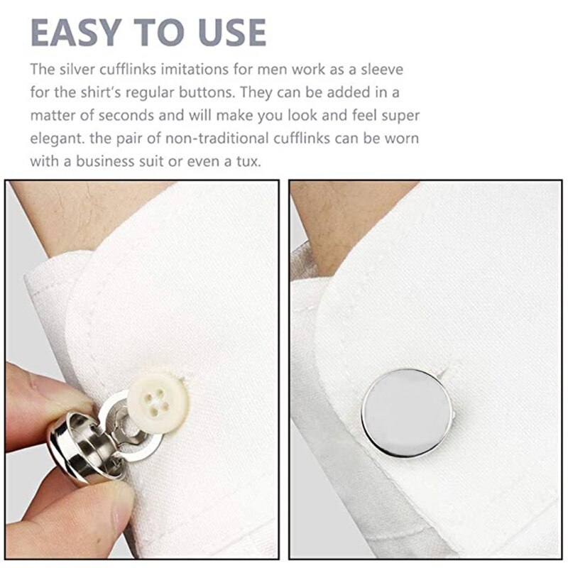 1 Paar Koperen Ronde Knoophoes Manchetknopen Formele Shirt Manchetknopen Fijne Details Imitatie Manchetknopen Voor Fotoshooting