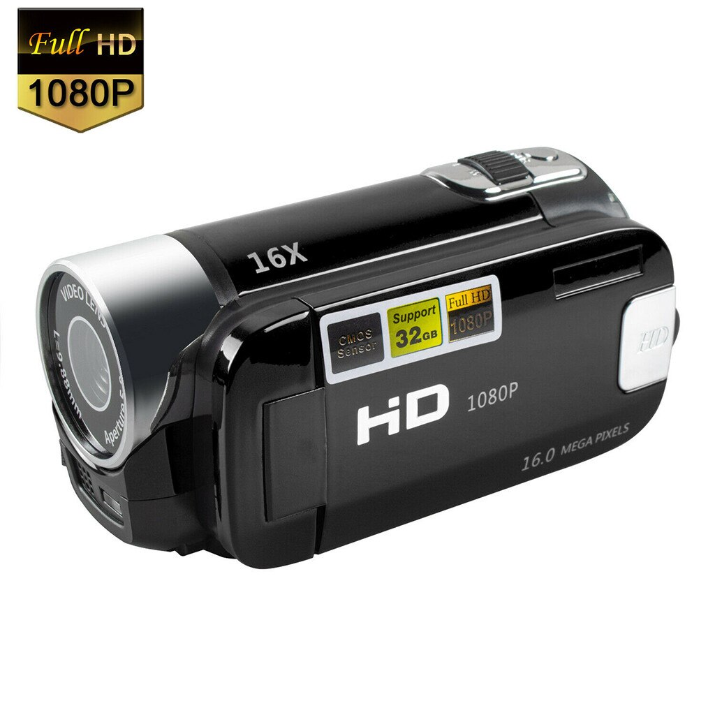 Full Hd 1080P Video Camera Professionele Digitale Camcorder 2.7 Inch 16MP High Definition Abs Fhd Dv Camera 270 Graden rotatie: Black 