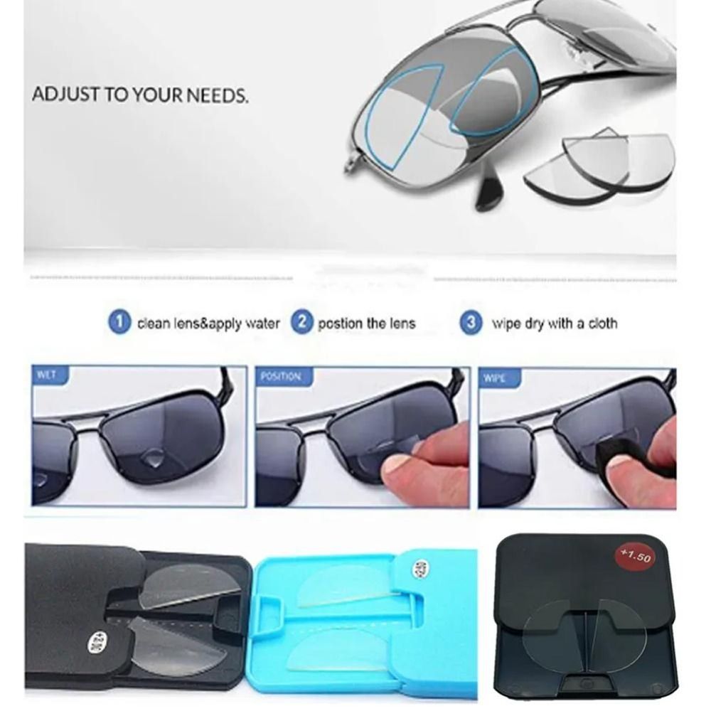Reutilizáveis Presbiopic Óculos Espelho Patch, Lentes Bifocais, Stick-On, Substituição, Óculos De Leitura