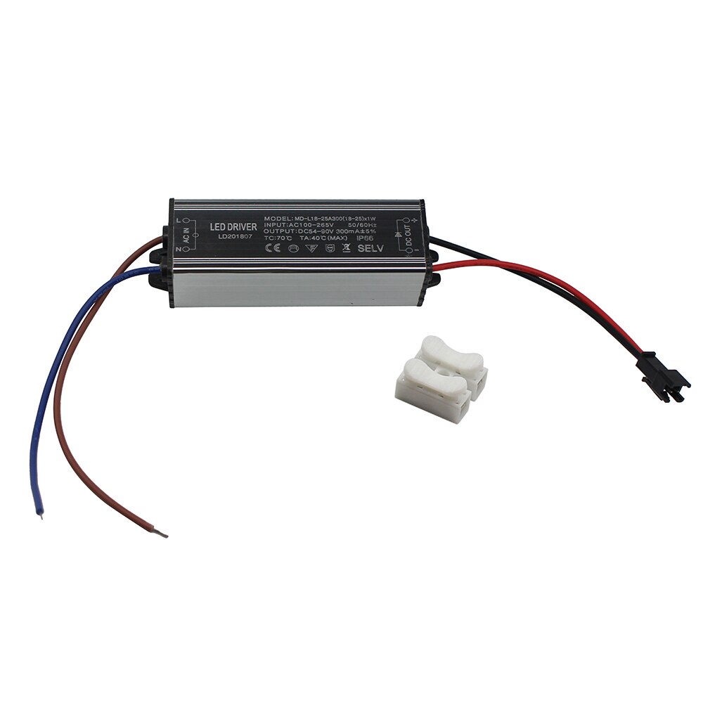 Aluminium IP66 3W 4W 7W 8W 12W 18W 24W Led Driver 300mA Ac 100-265V Waterdichte Voeding Verlichting Transformator Drivers Ballast: (18-25)x1W