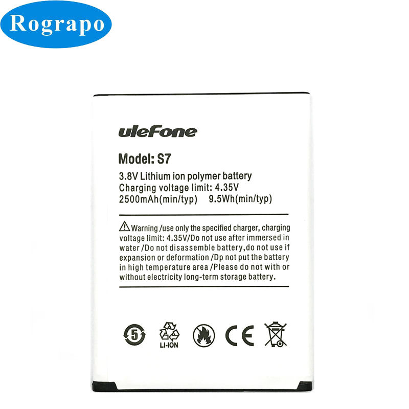 2500mAh MTK6580 Replacement Battery For Ulefone S7 / S7Pro Pro 5.0inch Smart Phone Batteries Accumulator