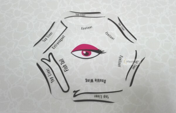 1pc super style eyeliner stencil kit 6 model til øjenbryn skabelon øjenmakeup en guide gør-det-selv-kort