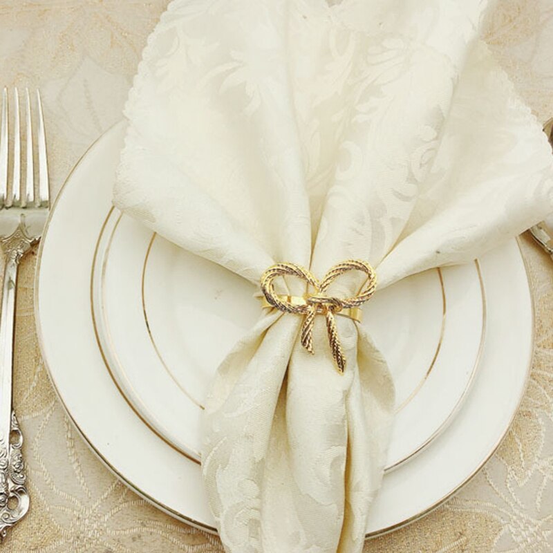 12 stk simpel gylden servietring butterfly butterfly serviet spænde hotel restaurant mund stof ring metal serviet ring