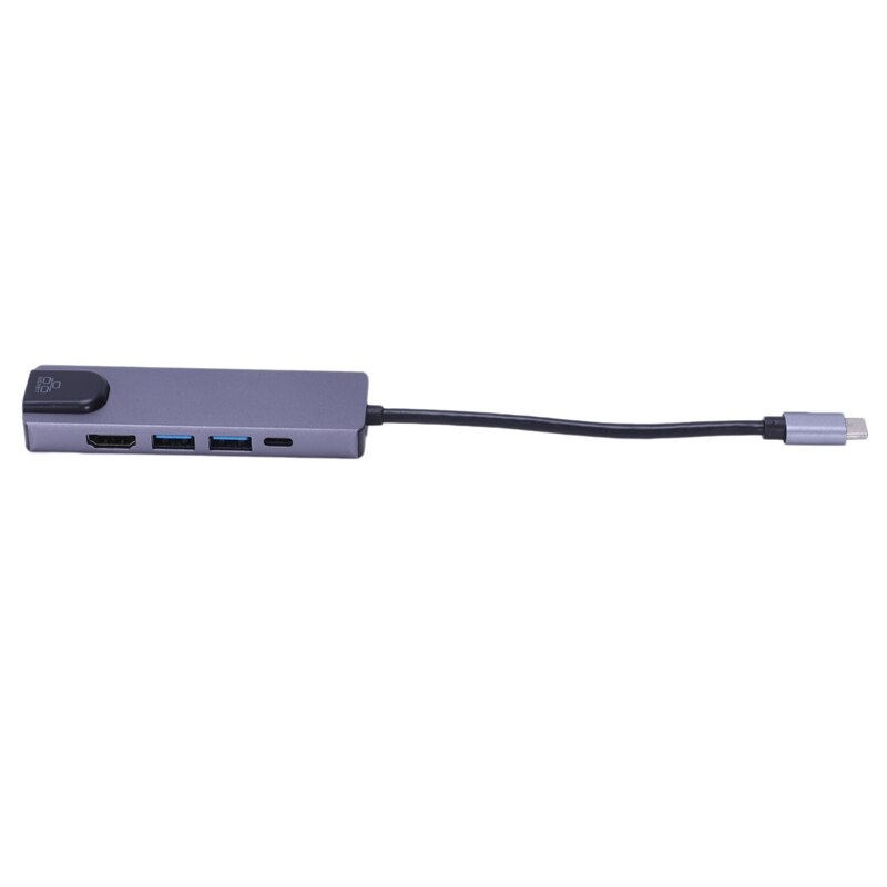 5 in 1 USB Type C Hub HDMI-compatible 4K USB C Hub to Gigabit Ethernet Rj45 Lan Adapter for Pro Thunderbolt 3 USB-C Charger Port