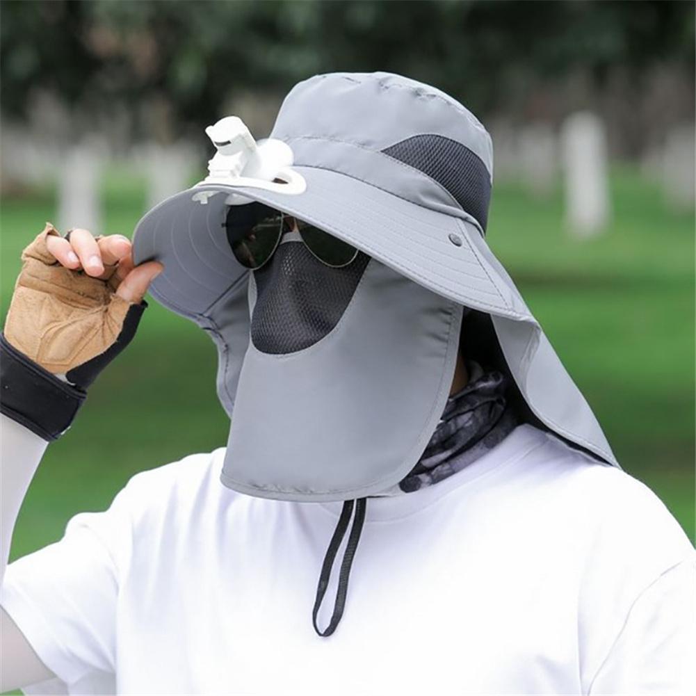 Sombreros de sombrilla de ala ancha con cuello de abanico, cubierta de cara, solapa, gorros de Sol para deportes de pesca al aire libre