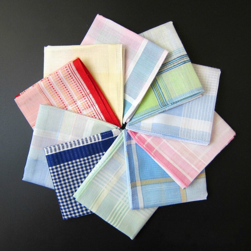Mouchoirs de luxe 100% coton pour hommes et femmes, 3 pièces, tissu brodé en dentelle de couleur aléatoire pour dames