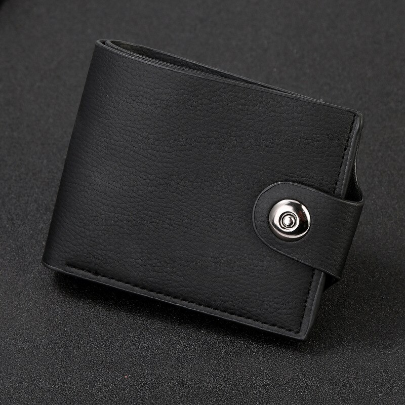 Heren portemonnee portemonnee heren kort pu leer muntkaarthouder stijl stedelijk goed luxe minimalistisch eenvoudig: Zwarte snap