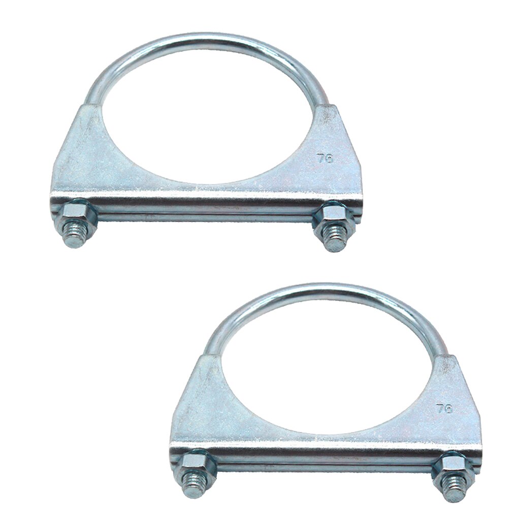 2pcs 304 Stainless Steel Saddle U-Bolt Exhaust Muffler Clamp - 3 Inch