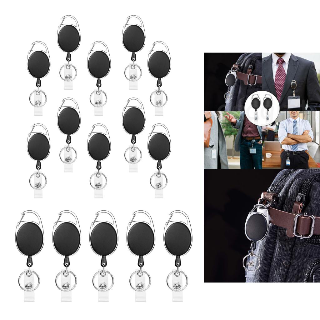 Funda para tarjeta de identificación retráctil, con Clip, para llavero, carrete, 5/10