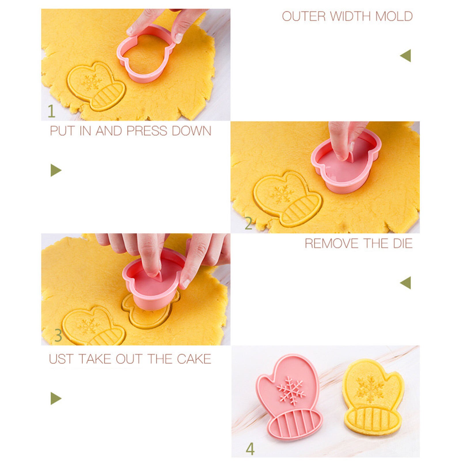 6 stuks koekjesstempel, koekjes diy mal, kerst, 3d koekjes, cake plunger uitstekers, bakvorm, kerstkoekjesvormpjes, kleur willekeurig