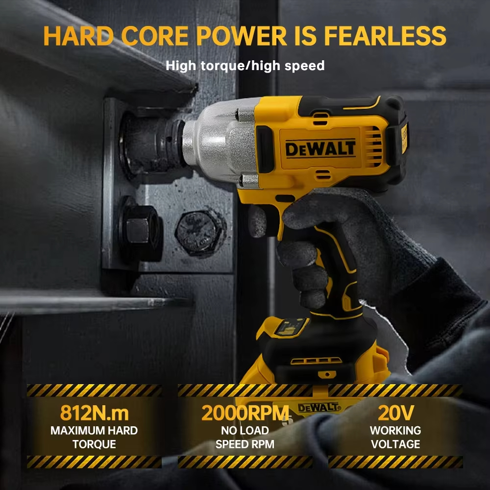DEWALT DCF892 Elektrischer Schlagschrauber, kabellos, bürstenlos, 1/2 Zoll, kompakte Drei-Gang-Einstellung, pneumatische Kanone, Reifenentfernung