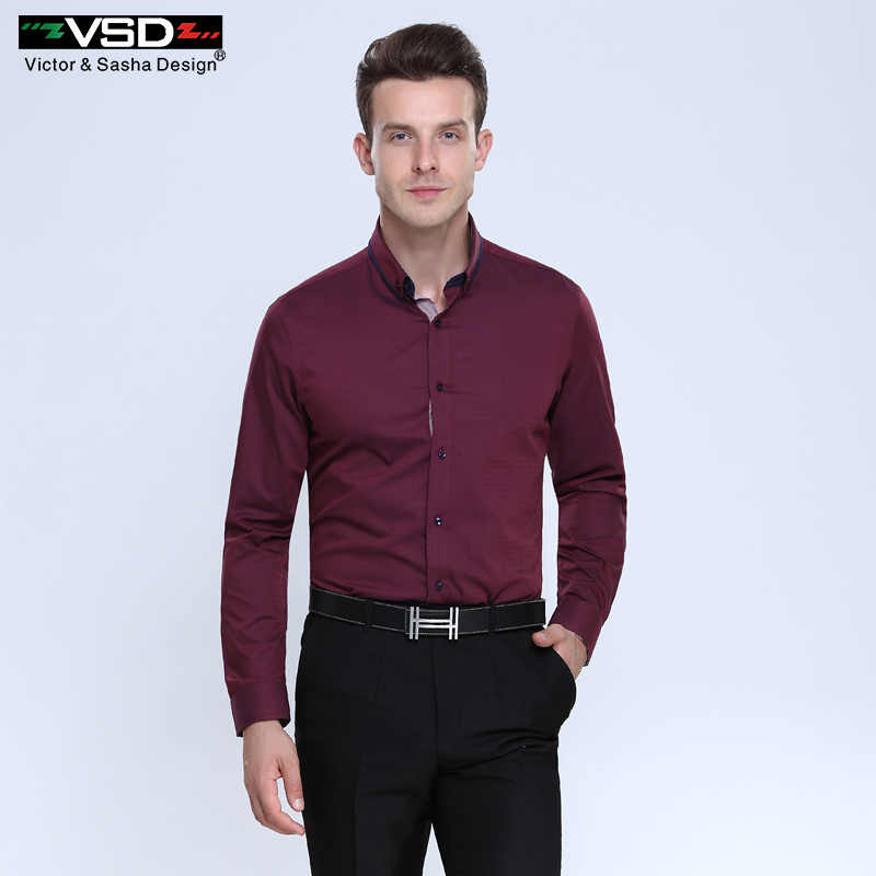 zwycięzca & Sasha projekt nowa moda włoska styl wysokiej jakości z długim rękawem męska na co dzień szczupły dopasowane koszule sukienka VSD koszula marka VS1803: 1803XL