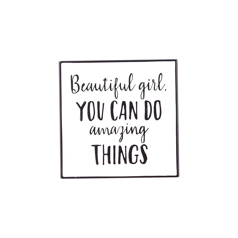 Mode Eenvoudige Brief Legering Emaille Broche Persoonlijkheid Unieke Meisje Droom Tekst Badge Creatieve Trendy Revers Rugzak Sieraden: WY2510