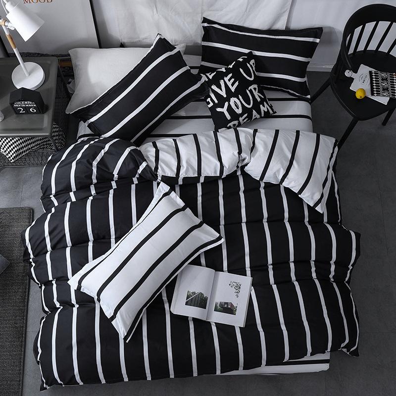 40 Grey Plaid Geometrische Beddengoed Platte Laken Beddengoed Set Koning Koningin Full Twin Size Dekbedovertrek Beddengoed Beddengoed Kussensloop