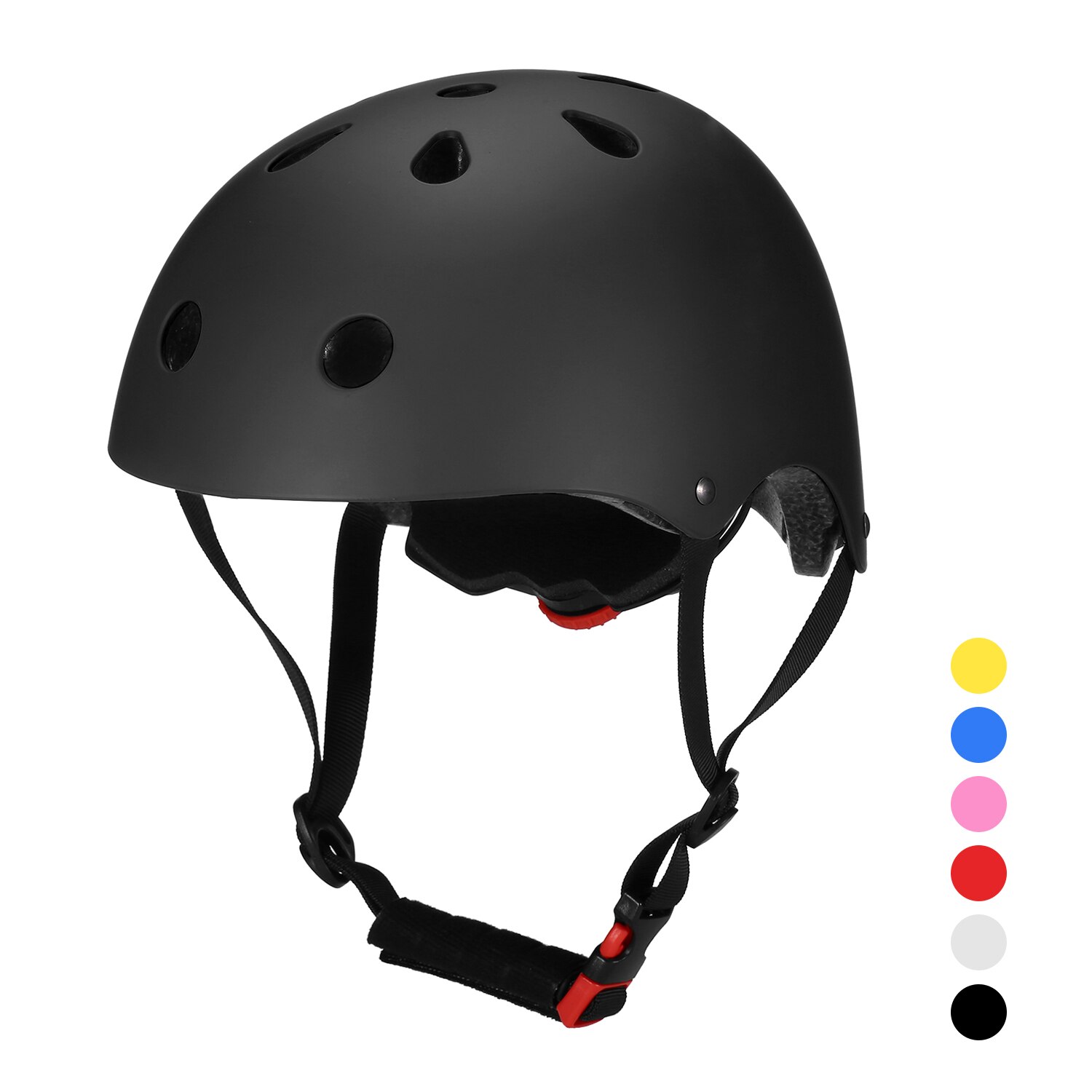Mtb landevejscykel cykelhjelm multisport sikkerhedshjelm til børn/teenagere/voksne cykling skating skateboarding scooter hjelm: Sort / S