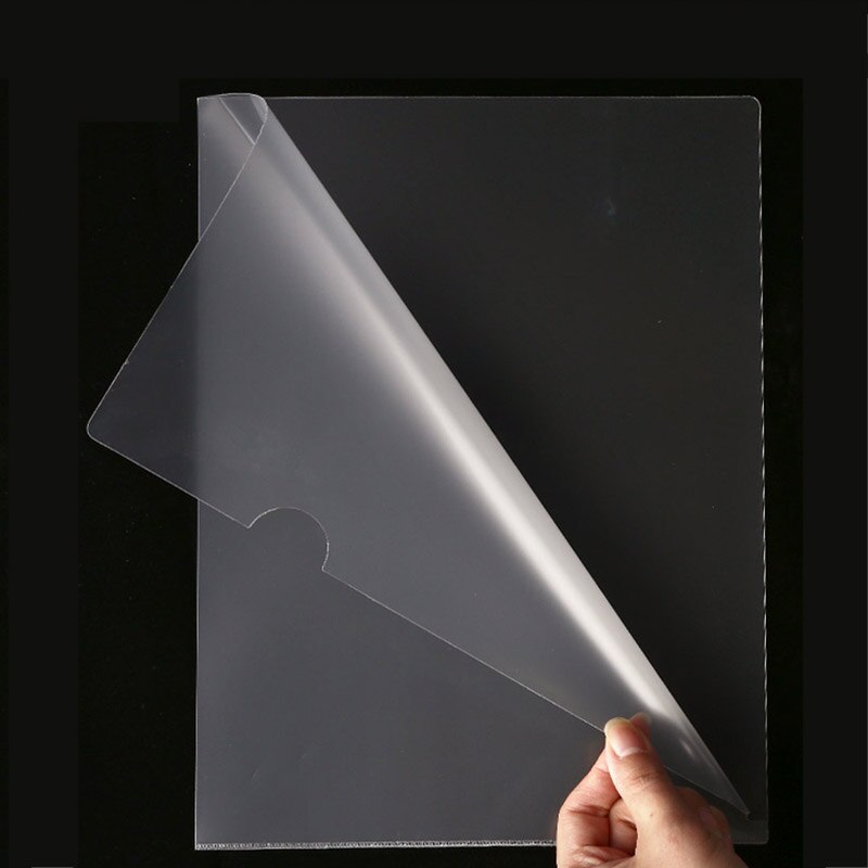 30/60 L-type Transparent File Set Folder Single-piece Clip A4 Single-page Information Clip Test Paper Student Insert File Bag