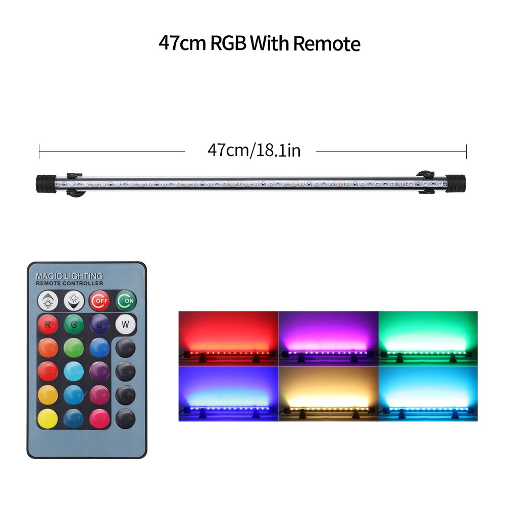 Zeven Masterrgb Aquarium Licht 18-57Cm Afstandsbediening Duiken Lamp Kleurrijke Lamp 90-260V Lamp Voor planten Aquarium Amfibische Gebruik: SZD-Q50RM