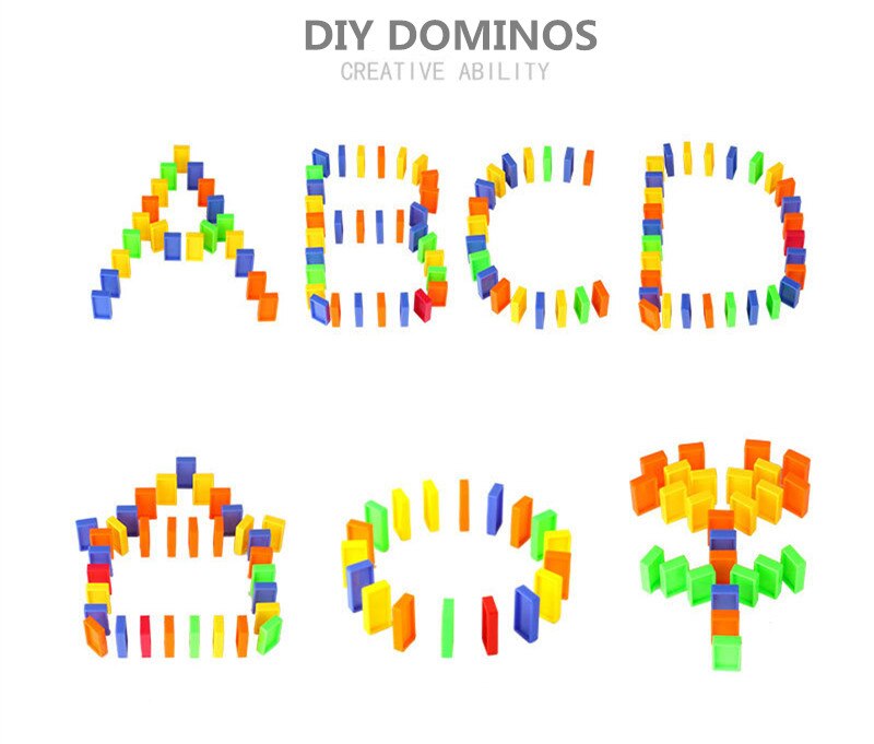 Dominos voiture électrique modèle Juguetes véhicule éducatif maison jouets blocs Train Domino jeu pour enfants garçon fille