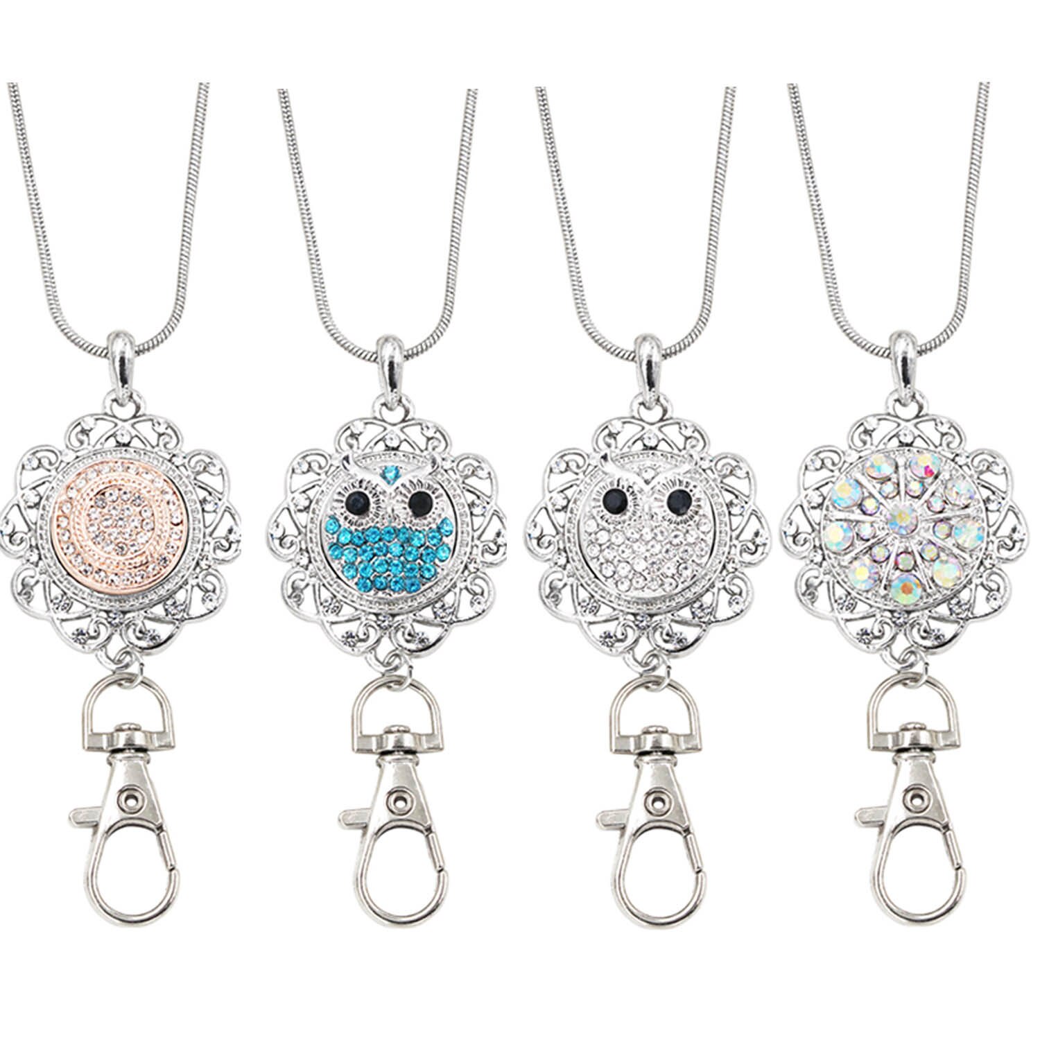Idclip Bloem Lanyard Badge Houder Ketting Snap Sieraden Charms Hanger Clip Office Id Houder