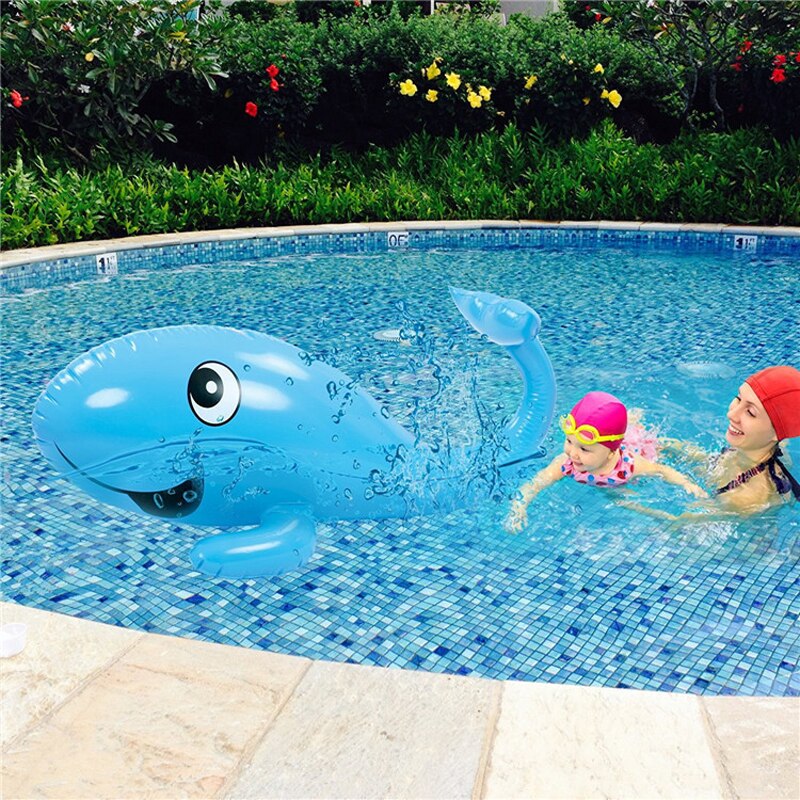 Opblaasbare blauwe walvis tuinsproeier kinderen kinderen familie water sproeier dier speelgoed zomer zwembad spelletjes achtertuin buiten plezier speelgoed