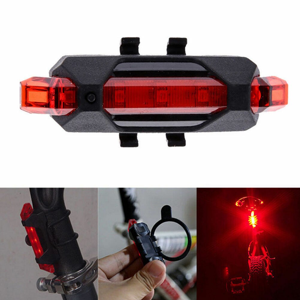 5 Led Usb Oplaadbare Fiets Achterlicht Fiets Waarschuwing Achterlicht Nuttig Alarm Lamp